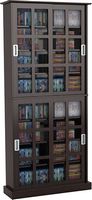 Atlantic - Windowpane 720 Media Cabinet with Sliding Glass Doors - Espresso - Angle