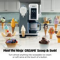 Ninja - CREAMi Scoop & Swirl Ice Cream & Soft Serve Maker, 13 One-Touch Programs - Silver - Angle