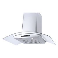 Windster Hoods - 30 inches - Convertible - Wall Range Hood - Stainless Steel/Glass - Angle