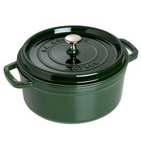 Staub - Cast Iron 5.5-qt Round Cocotte - Basil - Angle