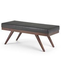 Simpli Home - Chanelle Mid Century Ottoman Bench - Distressed Black - Angle