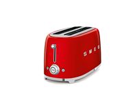 SMEG TSF02 4-Slice Long Wide-Slot Toaster - Red - Angle