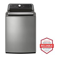 LG - 5.3 Cu. Ft. High-Efficiency Smart Top Load Washer with 4-Way Agitator - Graphite Steel - Angle