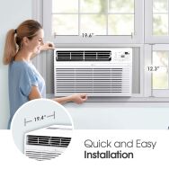 LG - 350 Sq. Ft. 8,000 BTU Window Air Conditioner with Remote - White - Angle