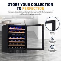 NewAir - 24” Built-in 46 Bottle Dual Zone Compressor Wine Cooler with Beechwood Shelves - Black S... - Angle