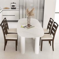 Costway Modern Dining Chair Set of 4 Upholstered Farmhouse Chairs with Rubber Wood Frame - Brown ... - Angle