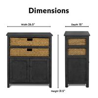 Click Decor - Nelson Storage and 2-Door Cabinet - Dark Gray - Angle