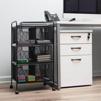Mind Reader - Cart with Drawers, Laundry Organizer, Utility Cart, Bathroom, Kitchen, Metal Mesh, ... - Angle