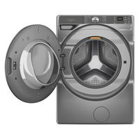 Whirlpool - 5.0 Cu. Ft. High Efficiency Smart Front Load Washer with FreshFlow Vent System - Silver - Angle