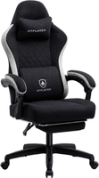 GTPlayer - Ergonomic Gaming Chair with Breathable Fabric - Black - Angle