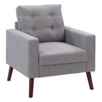 CorLiving - Elwood Tufted Accent Chair - Gray - Angle