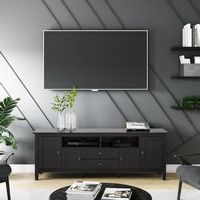 Simpli Home - Warm Shaker SOLID WOOD 72 inch TV Media Stand in Hickory Brown For TVs up to 80 inc... - Angle