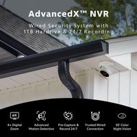 Swann - AdvancedX Wired NVR 4K Security Camera System, 8 CH, 4 PoE Dome Cameras Outdoor, 1TB, Nig... - Angle