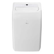LG - 450 Sq. Ft. 10,200 BTU DOE Smart Portable Air Conditioner with Supplemental Heater - White - Angle