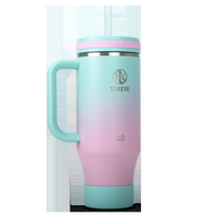 Takeya - 40-oz. Straw Tumbler with Handle - Ombre Dream - Angle