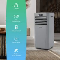 Costway 6000 BTU Portable Air Conditioner Cools up to 350 sq.ft w/ Remote Control 3-in-1 Air Cool... - Angle