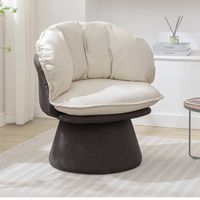 Bestier - Modern Comfy 360° Swivel Accent Chair with Removable Cushion - White - Angle