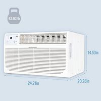 Keystone - 8,000 BTU 115V Through-the-Wall Air Conditioner with Follow Me LCD Remote Control - White - Angle