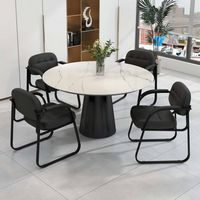 Costway Waiting Room Chair Set of 4 with Sled Base and Padded Arm Rest Home - Black - Angle