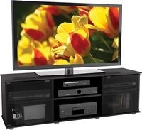 CorLiving - Holland Black Wooden TV Stand, for TVs up to 75