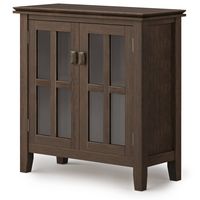 Simpli Home - Artisan Low Storage Cabinet - Farmhouse Brown - Angle