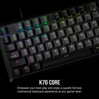 CORSAIR - K70 CORE RGB Mechanical Gaming Keyboard - Gray - Angle