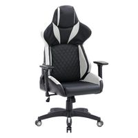 CorLiving - Nightshade Gaming Chair - Black and White - Angle