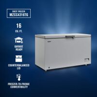 Maytag - Maytag® 16 Cu. Ft. Garage Ready Chest Freezer with Freezer-to-Fridge Convertibility - Gray - Angle