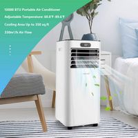 Costway 6000 BTU Portable Air Conditioner Cools up to 350 Sq.Ft w/ Remote Control 3-in-1 Air Cool... - Angle