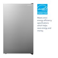 Insignia™ - 4.4 Cu. Ft. Mini Fridge with Glass Door and ENERGY STAR Certification - Gray - Angle