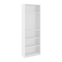 CorLiving - Teo Collection 5-Tier Floor-Standing Bookcase - White - Angle