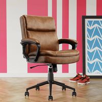 Click365 - Transform 2.0 Extra Comfort Ergonomic Mid-Back Desk Chair - Cognac - Angle