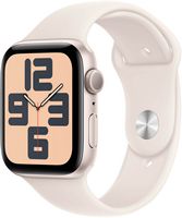 Apple Watch SE 2nd Generation (GPS) 44mm Aluminum Case with Starlight Sport Band - S/M - Starligh... - Angle