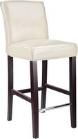 CorLiving - Bonded Leather Chair - Cream White / Dark Espresso - Angle