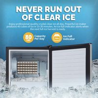 NewAir - 80-Lb. Built-In Clear Ice Maker with Fingerprint Resistant Door - Stainless Steel - Angle