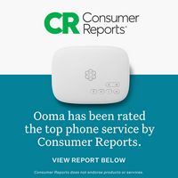 Ooma - Telo Air 2 Internet Home Phone Service with 3 Cordless Handsets - White - Angle