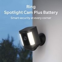Ring - Spotlight Cam Plus 2-pack Camera Indoor/Outdoor Wireless 1080p Security Cameras - Black - Angle