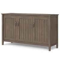 Simpli Home - Lev Wide Storage Cabinet - Smoky Brown - Angle