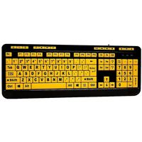 Adesso - Luminous AKB-132UY Full-size Wired Membrane Keyboard - Black/Yellow - Angle