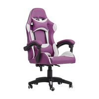 CorLiving - Ravagers Gaming Chair - Purple and White - Angle