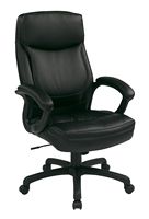 Office Star Products - High-Back Eco Leather Executive Chair - Black - Angle