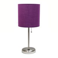 Limelights - Stick Lamp with USB charging port and Fabric Shade - Purple - Angle