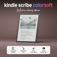 Amazon - Kindle Scribe Colorsoft 64GB (newest model), 11” paper-like color display with front lig... - Angle