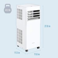 Keystone - 8,500 BTU ASHRAE/5,000 BTU DOE 250 Sq. Ft Portable Air Conditioner with Remote - White - Angle