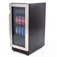Avanti - Beverage Center, 72 Can Capacity - Stainless Steel with Black Cabinet - Angle