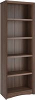 CorLiving - Quadra Collection 5 Shelf Floor-Standing Bookcase - Walnut - Angle