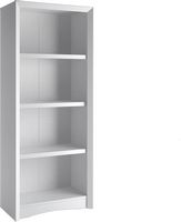 CorLiving - Quadra Collection 4 Shelf Floor-Standing Bookcase - White - Angle