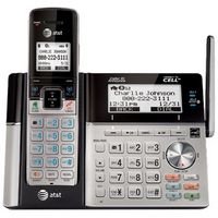 AT&T - TL96423 DECT 6.0 Expandable Cordless Phone with Bluetooth® Connect to Cell® with 4 Handset... - Angle