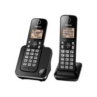 Panasonic - KX-TGC352B DECT 6.0 Expandable Cordless Phone System - Black - Angle