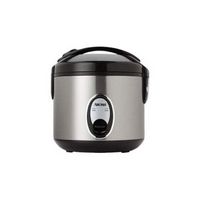 AROMA - 8-Cup Rice Cooker/Steamer - Black/Silver - Angle